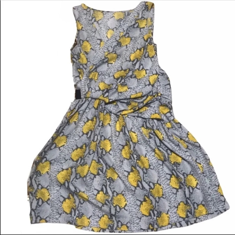 Snake Print Faux Wrap Dress - Picture 9 of 10